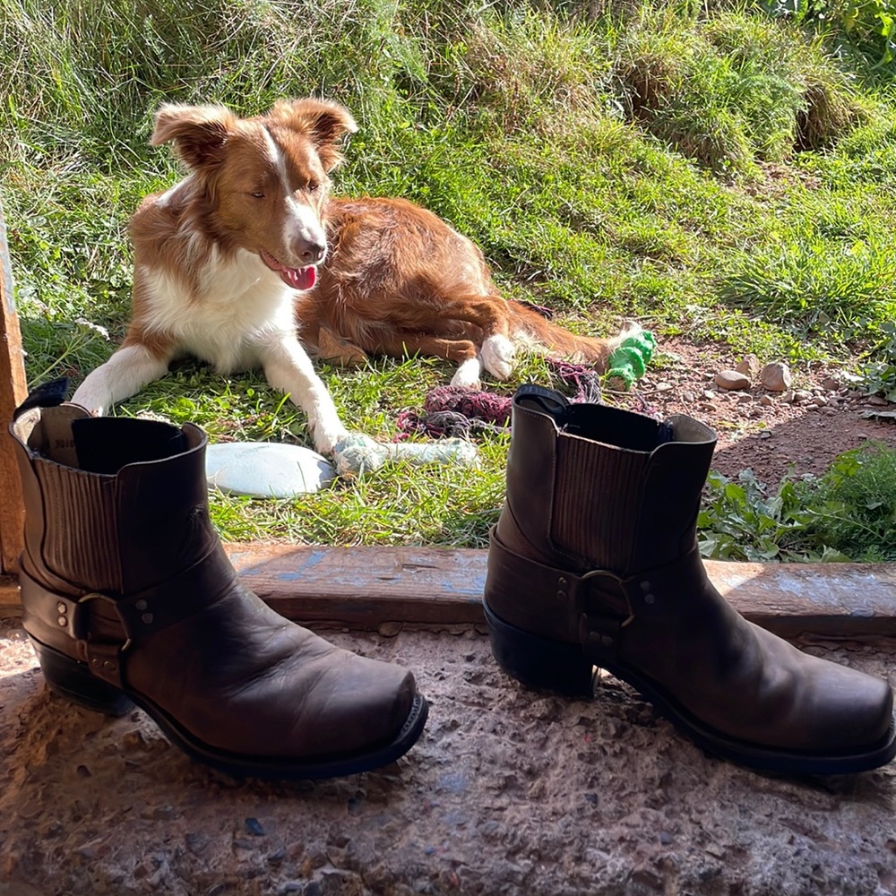 Boulet Brown leather cowboy western civil war boots (short)
